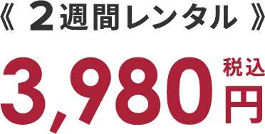 《2週間レンタル》税込3,980円